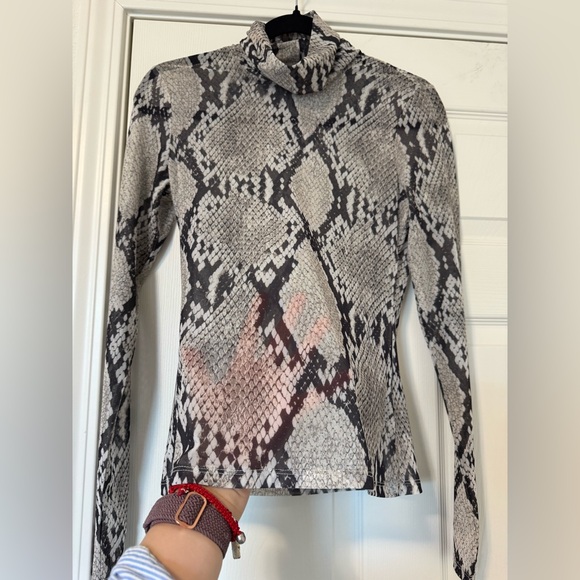 H&M Women's Snake Print Cowl Neck Sweater - Gray & Black - Picture 3 of 5